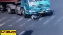 A heavy truck hit this man